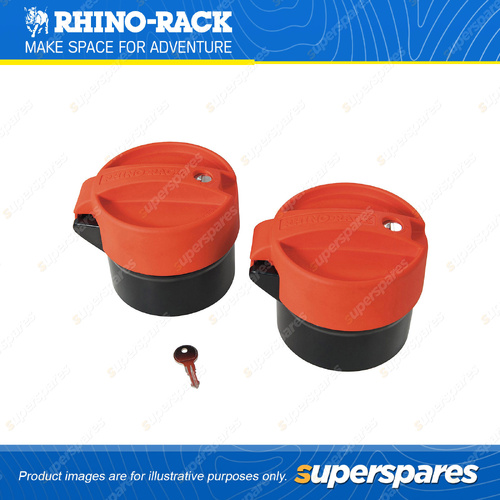 2 Rhino Rack Orange Conduit Carrier Locking End Caps LSE101 Suit 100mm PVC Pipes