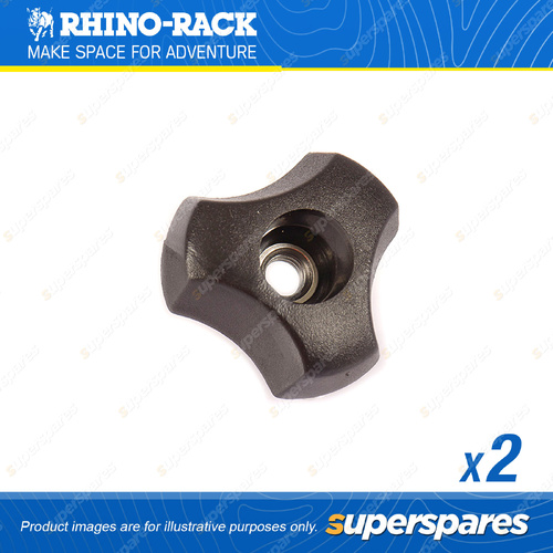Rhino Rack M6 Plastic Knob Nut Stainless Steel Nut N008-BP - in a Pack of 2