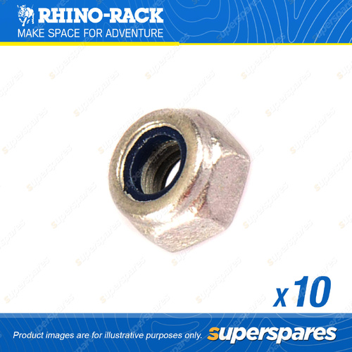 Rhino Rack M6 Galvanised Nyloc Nut N013-BP - Pack of 10 - Automative Replacement