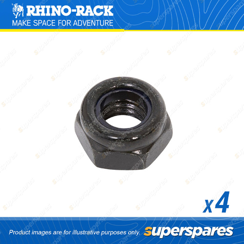 Rhino Rack M8 Black Stainless Steel Nyloc Nut N043-BP - Pack of 4 - Replacement