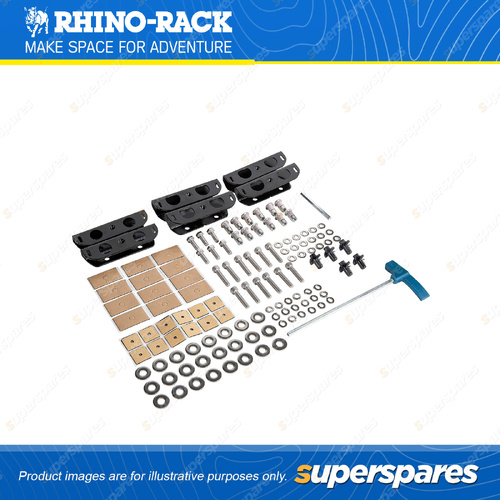 Rhino Rack RCP Base Kit RCP77-3-BK - Suits RC and RV Roof Rack Systems Pack of 6
