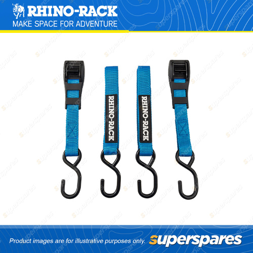 2 x Rhino Rack 3.0m Tie Down Straps with Hook RTDH3 - Used with Eye Bolt Kits