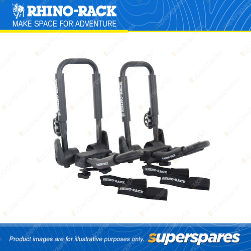 Rhino Rack Folding J Style Kayak Carrier S512 - Supplied With 4 Tie Down Straps