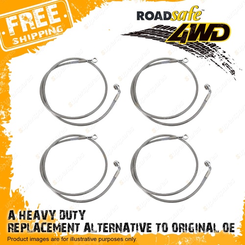 4 Front+Rear Roadsafe 3-4"Lift Braided Extended Brake lines for Nissan Patrol GQ