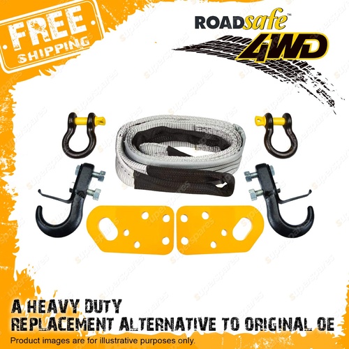 4WD Kit Tow Point Bridle Strap 2x Shackle for Nissan Patrol GQ GU Series
