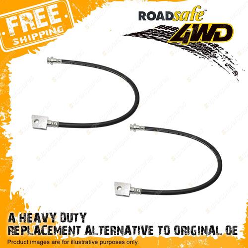 2x Roadsafe Rear 3-4" Lift Rubber Extended Brake Lines for Nissan Patrol GQ