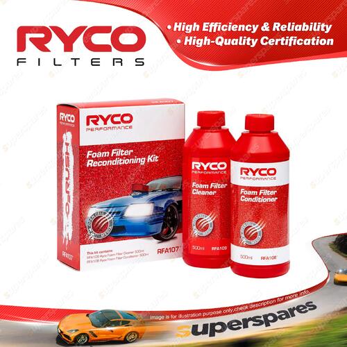 Ryco Performance O2Rush Re-Conditioning Kit Filter Conditioner Cleaner RFA107