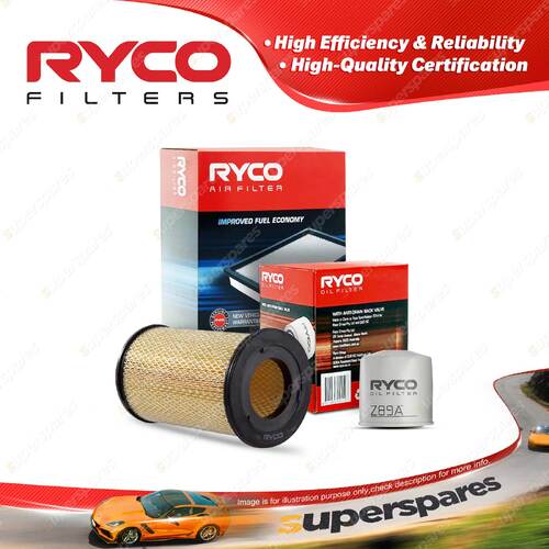Ryco Oil Air Filter for Nissan Navara D22 4cyl 2.5L Turbo Diesel YD25 02/2008-On