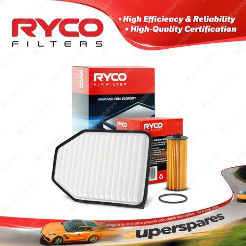 Ryco Oil Air Filter for Jeep Wrangler JK V6 3.6L Petrol Pentastar 01/2012-On