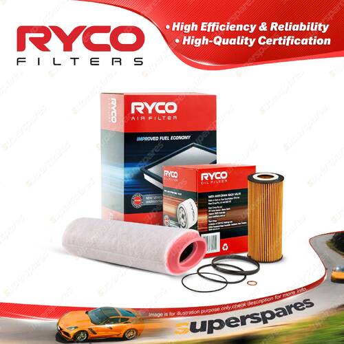 Ryco Oil Air Filter for BMW 120D E87 4cyl 2L Turbo Diesel M47N20 05/2006-02/2007