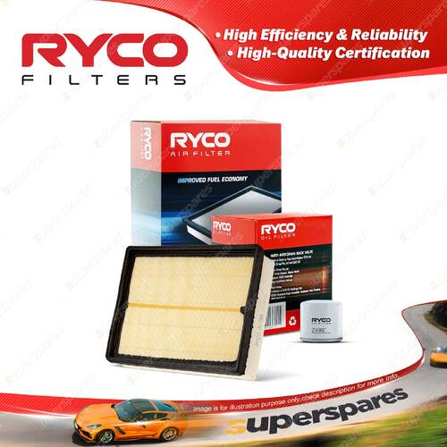 Ryco Oil Air Filter for Nissan Navara NP300 4cyl 2.5L Petrol QR25DE 04/2015-On