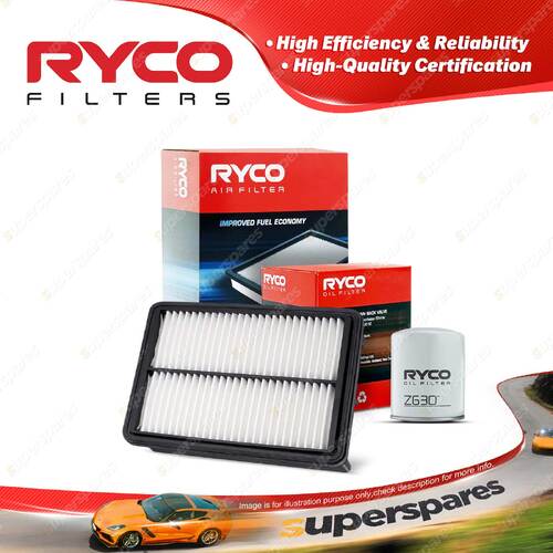 Ryco Oil Air Filter for Hyundai Iload TQ 4cyl 2.5L Turbo Diesel D4CB 02/2008-On