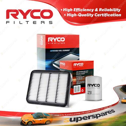 Ryco Oil Air Filter for Ford Courier PE PG PH 4cyl 2.5L Turbo Diesel Panel