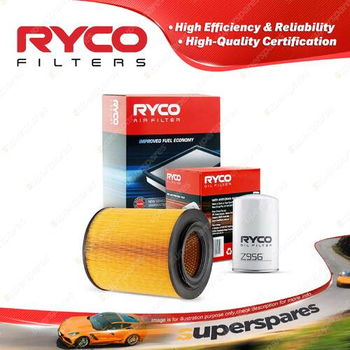 Ryco Oil Air Filter for Mitsubishi Rosa Bus BE64D 4cyl 4.9L 4M50 06/2008-On