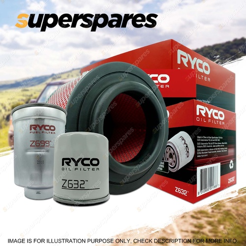 Ryco Oil Air Fuel Filter Service Kit for Mazda Bt50 DX WL-AT WE-AT 2006-2011