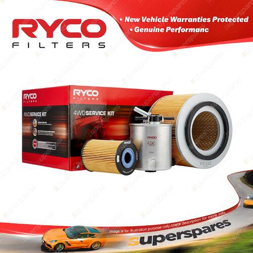 Ryco Oil Air Fuel Filter Service Kit for Nissan Patrol GU VI ZD30D 09/2007-On