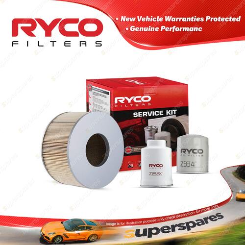 Ryco Oil Air Fuel Filter Service Kit for Toyota Landcruiser HDJ100R 10/2000-2007