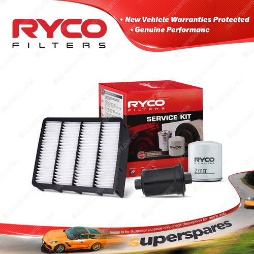 Ryco Oil Air Fuel Filter Service Kit for Toyota Landcruiser Prado VZJ95R 96-2003