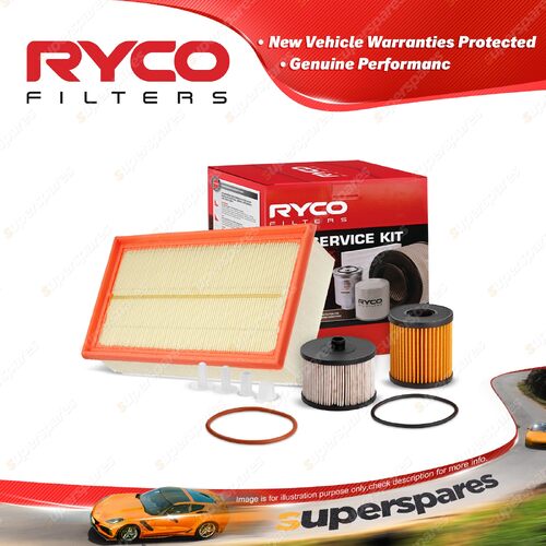 Ryco Oil Air Fuel Filter Service Kit for Citroen C4 Picasso HDi 4cyl 2L