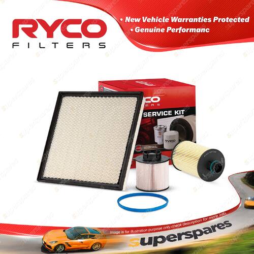 Ryco Oil Air Fuel Filter Service Kit for Holden Cruze JH 03/2011-01/2015