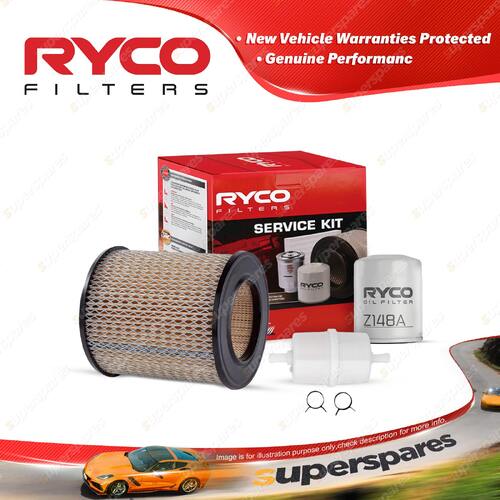 Ryco Oil Air Fuel Filter Service Kit for Mazda E1600 Ezyloader BA2N Traveller