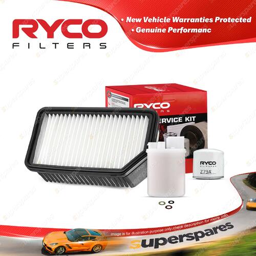 Ryco Oil Air Fuel Filter Service Kit for Hyundai I20 PB G4FA G4FC 07/2010-On