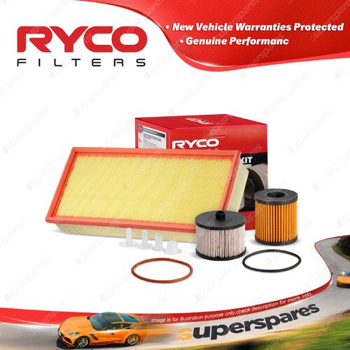 Ryco Oil Air Fuel Filter Service Kit for Peugeot Expert G9P 08/2008-01/2013