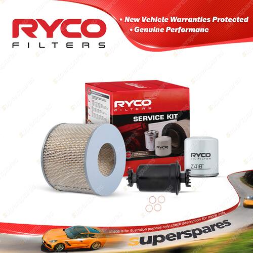 Ryco Oil Air Fuel Filter Service Kit for Toyota Landcruiser Prado RZJ95R 96-2002