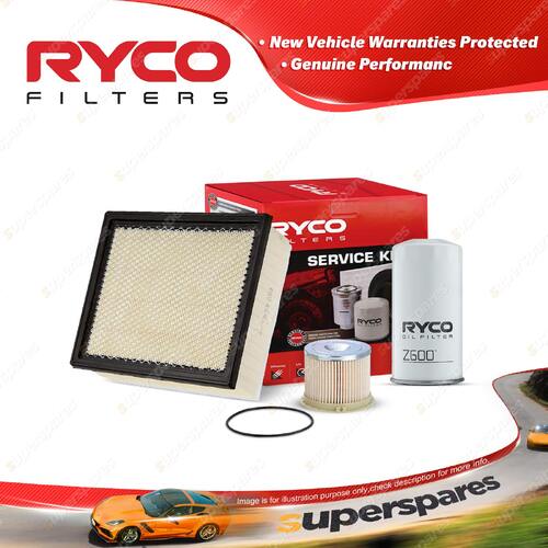 Ryco Oil Air Fuel Filter Service Kit for Holden Rodeo RA 4cyl 3L Turbo Diesel