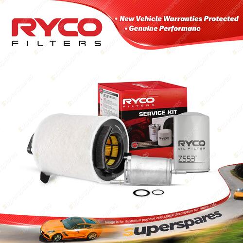 Ryco Oil Air Fuel Filter Service Kit for Volkswagen Caddy 2K 4cyl 1.6L Petrol