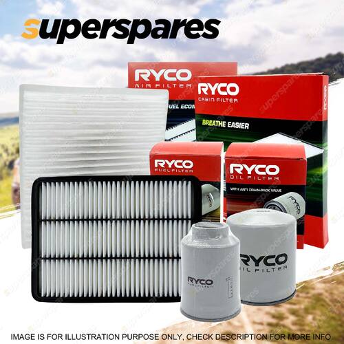 Ryco Oil Air Fuel Cabin Filter Service Kit for Ldv T60 2.8L 4Cyl 2016-on