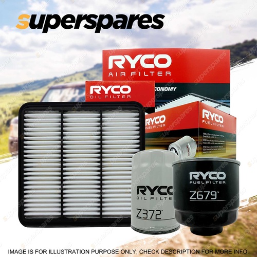 Ryco 4WD Air Oil Fuel Filter Service Kit for Mitsubishi Triton 3.2 4M41
