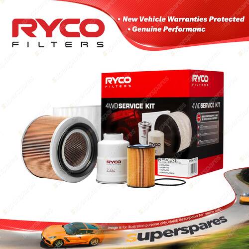 Ryco 4WD Air Oil Fuel Cabin Filter Service Kit for Nissan Patrol GU IV ZD30D