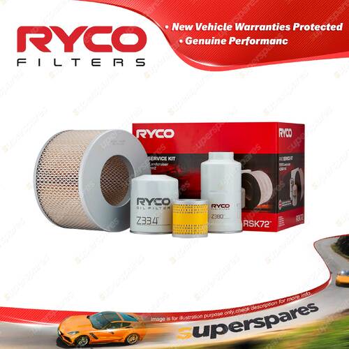 Ryco 4WD Filter Service Kit for Toyota Landcrusier HZJ80R 1HZ 01/1990-02/1998