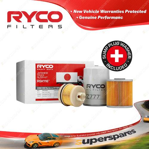Ryco HD Filter Service Kit RSK116 for HINO 300 Series to 07/2011 N04C