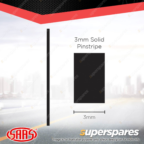 SAAS Pinstripe Solid Line Car Tape Decals Stickers Black 3mm x 10 Metres