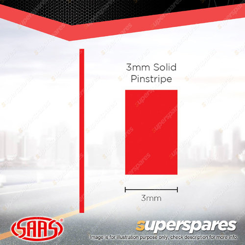 SAAS Pinstripe Solid Line Car Tape Decals Stickers Red 3mm x 10 Metres