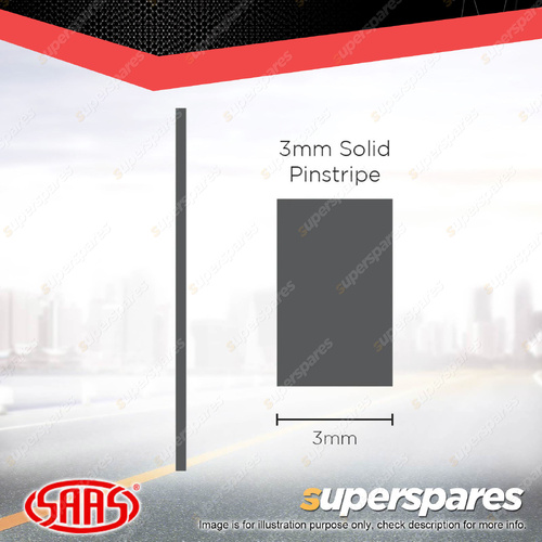 SAAS Pinstripe Solid Line Car Tape Decals Stickers Charcoal 3mm x 10 Metres
