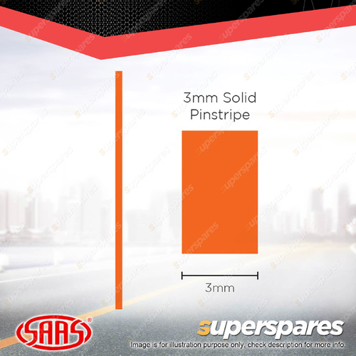 SAAS Pinstripe Solid Line Car Tape Decals Stickers Orange 3mm x 10 Metres