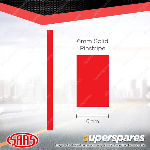 SAAS Pinstripe Solid Line Car Tape Decals Stickers Red 6mm x 10 Metres