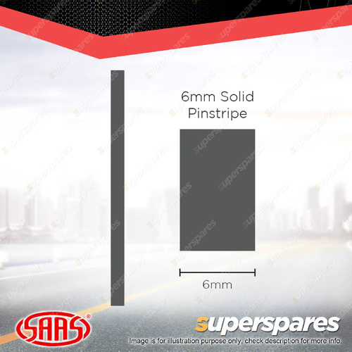 SAAS Pinstripe Solid Line Car Tape Decals Stickers Charcoal 6mm x 10 Metres