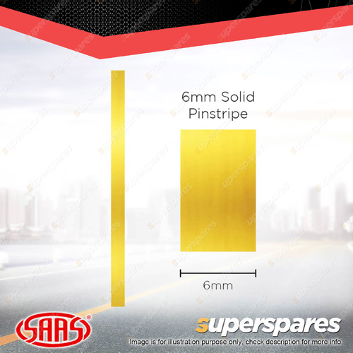 SAAS Pinstripe Solid Line Car Tape Decals Stickers Gold Mylar 6mm x 10 Metres