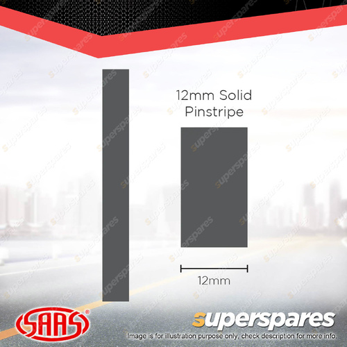 SAAS Pinstripe Solid Line Car Tape Decals Stickers Charcoal 12mm x 10 Metres