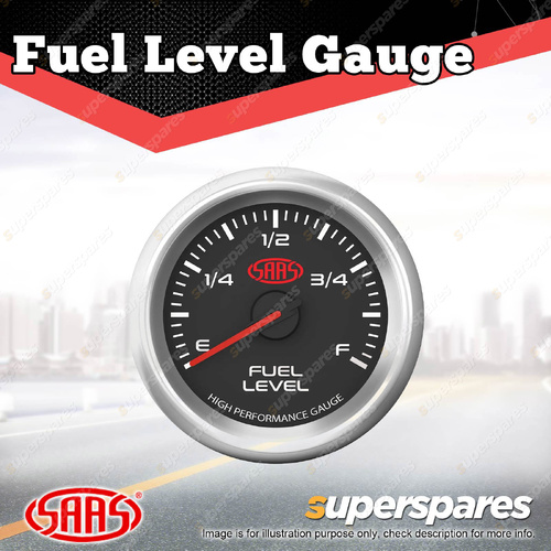 SAAS Electronic Fuel Level Gauge 52mm Black Face 12V Muscle Series 3