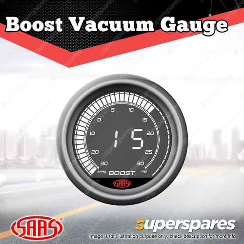 SAAS Boost and Vacuum Gauge - 30inHg-30psi 52mm Muscle Digital Series