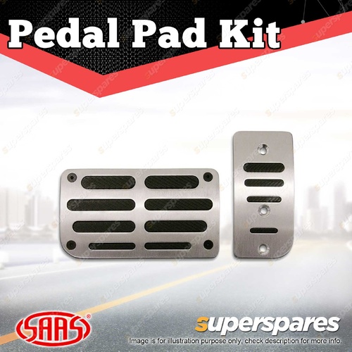 SAAS Pedal Pad Kit Black Aluminium Finish Suits Automatic Transmission
