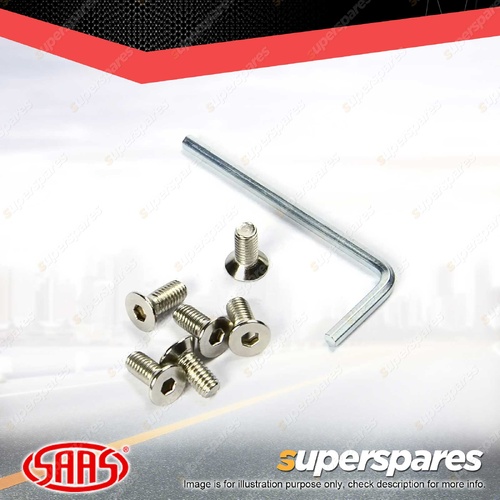 6 x SAAS Boss Kit Chrome Allen Key Screws Suit SW506 Series Steering Wheels