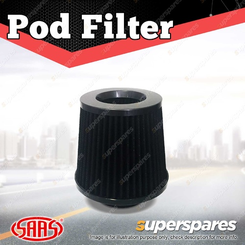 SAAS Pod Filter Black Urethane Black Top 76mm Neck Collar with Hose Clamps