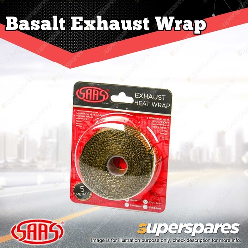 SAAS Exhaust Wrap Basalt Titan 25mm 1 Inch x 5m for Vehicle's Exhaust System
