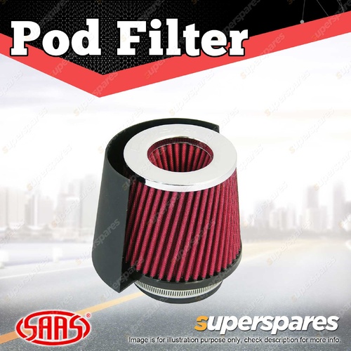 SAAS Pod Filter Heat Shield Black 76mm Neck Collar Universal Fitment